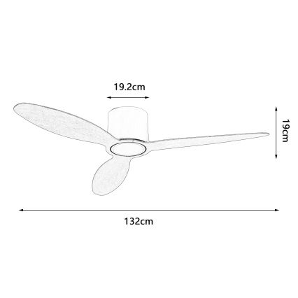 ZEVENTI - Ventilatore da soffitto dimmerabile VENTORA LED/24W/230V 3000/4000/6000K Wi-Fi Tuya bianco + telecomando