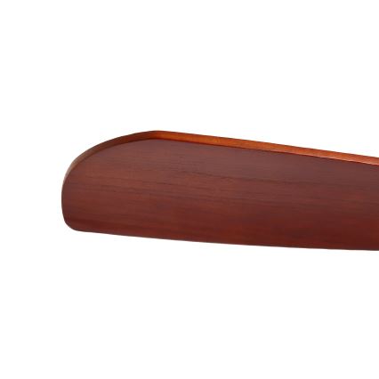 ZEVENTI - Ventilatore da soffitto LIONI Wi-Fi Tuya cromo satinato/rovere + telecomando