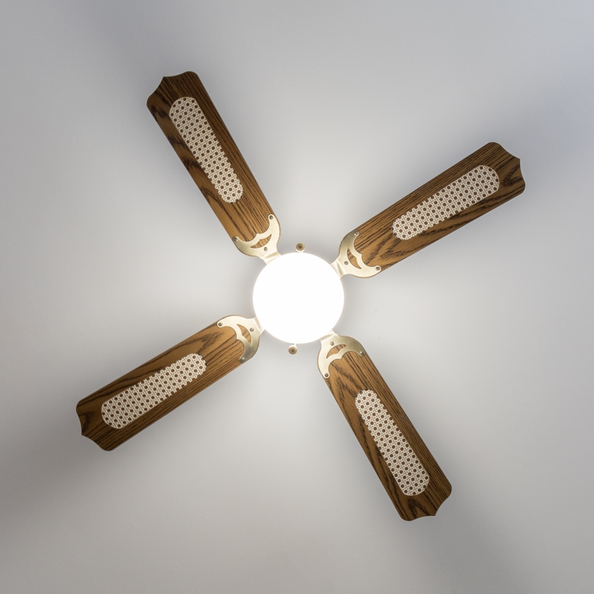 ZEVENTI - Ventilatore da soffitto NAVAGIO 1xE27/60W/230V marrone