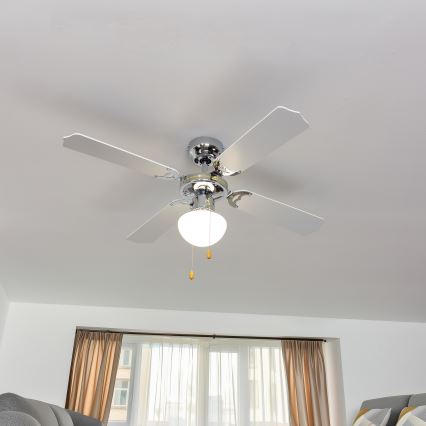 ZEVENTI - Ventilatore da soffitto NAVAGIO 1xE27/60W/230V nero/bianco