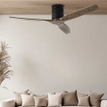 ZEVENTI - Ventilatore da soffitto SPELLO Wi-Fi Tuya nero/rovere + telecomando
