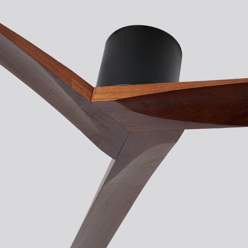 ZEVENTI - Ventilatore da soffitto VELLON Wi-Fi Tuya nero/noce + telecomando