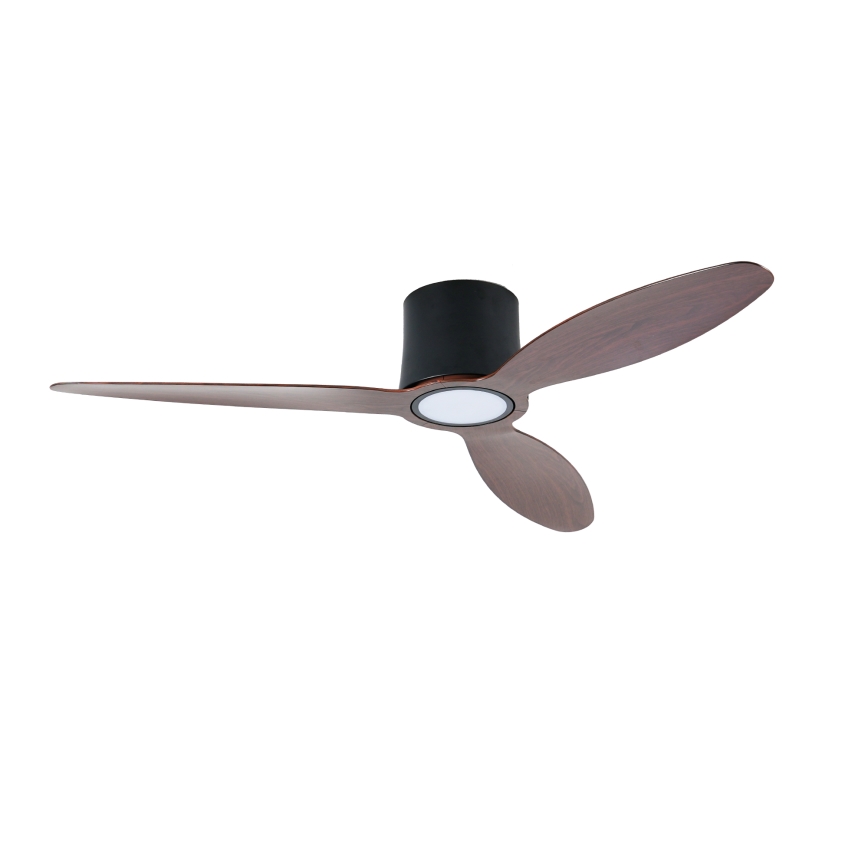 ZEVENTI - LED Ventilatore da soffitto dimmerabile VENTORA LED/24W/230V 3000/4000/6000K Wi-Fi Tuya nero/noce + telecomando