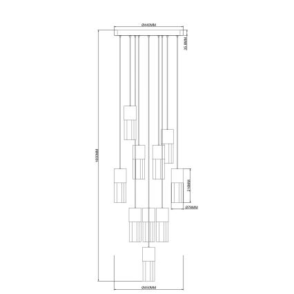 Zuma Line - Lampadario LED con cavo LED/50W/230V oro