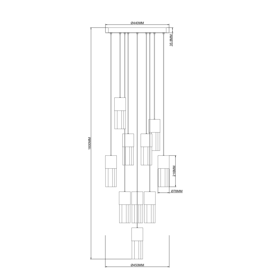 Zuma Line - Lampadario LED con cavo LED/50W/230V oro