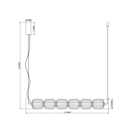 Zuma Line - Lampadario a sospensione con cavo LED/50W/230V oro