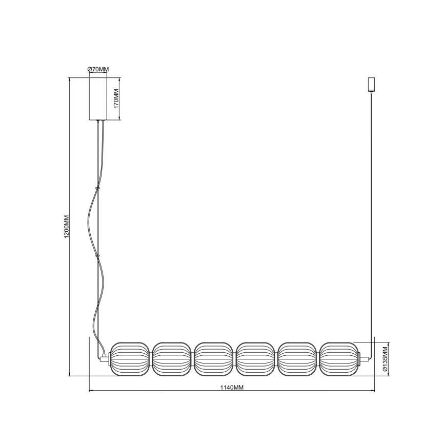 Zuma Line - Lampadario a sospensione con cavo LED/50W/230V oro