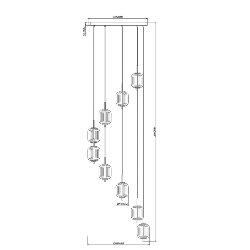 Zuma Line - Lampadario LED sospeso con cavo LED/55W/230V Ø 63 cm, finitura dorata