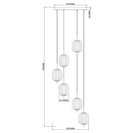 Zuma Line - Lampada LED a sospensione su cavo LED/34W/230V Ø 50,5 cm dorata