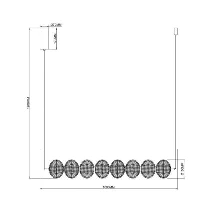 Zuma Line - Lampadario LED a sospensione con cavo, 50W/230V, dorato