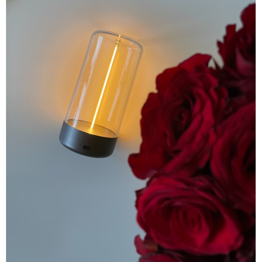 Zuma Line - Lampada da tavolo ricaricabile dimmerabile LED/0,5W/230V nero IP54