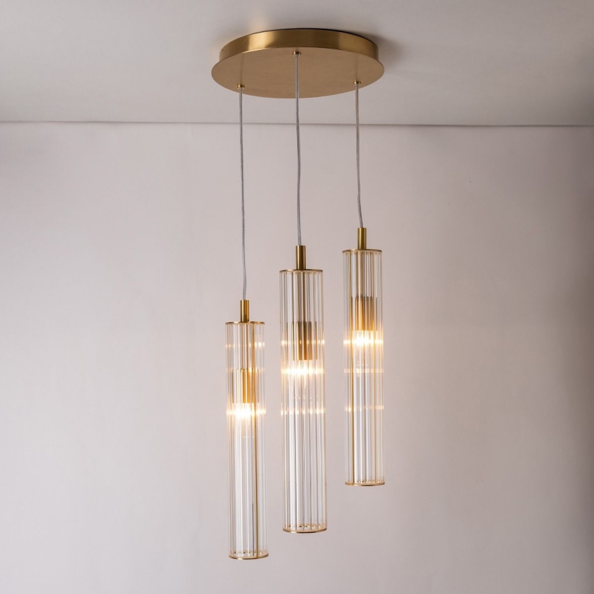 Zuma Line - Lampadario sospeso con cavo 3xE14/7W/230V oro