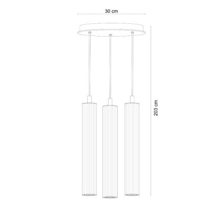 Zuma Line - Lampadario sospeso con cavo 3xE14/7W/230V oro