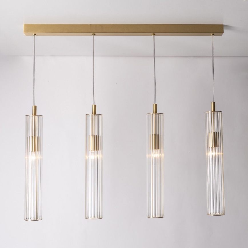 Zuma Line - Lampadario a sospensione con cavo 4xE14/7W/230V oro