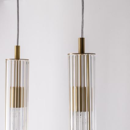 Zuma Line - Lampadario a sospensione con cavo 4xE14/7W/230V oro