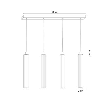 Zuma Line - Lampadario a sospensione con cavo 4xE14/7W/230V oro