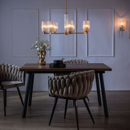 Zuma Line - Lampadario con asta 7xE14/7W/230V, dorato