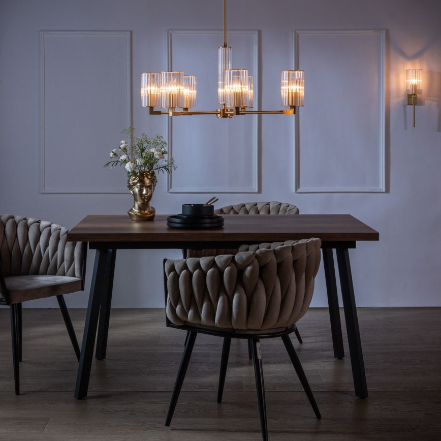 Zuma Line - Lampadario con asta 7xE14/7W/230V, dorato