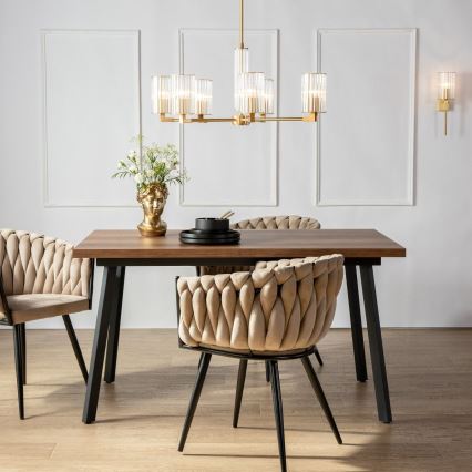 Zuma Line - Lampadario con asta 7xE14/7W/230V, dorato