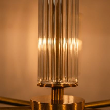 Zuma Line - Lampadario con asta 7xE14/7W/230V, dorato