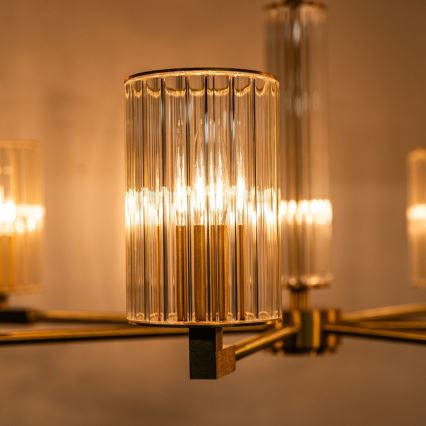 Zuma Line - Lampadario con asta 7xE14/7W/230V, dorato