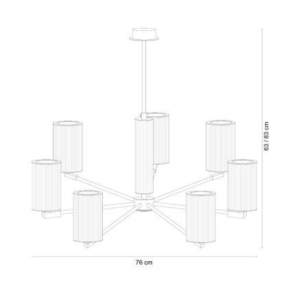 Zuma Line - Lampadario con asta 7xE14/7W/230V, dorato