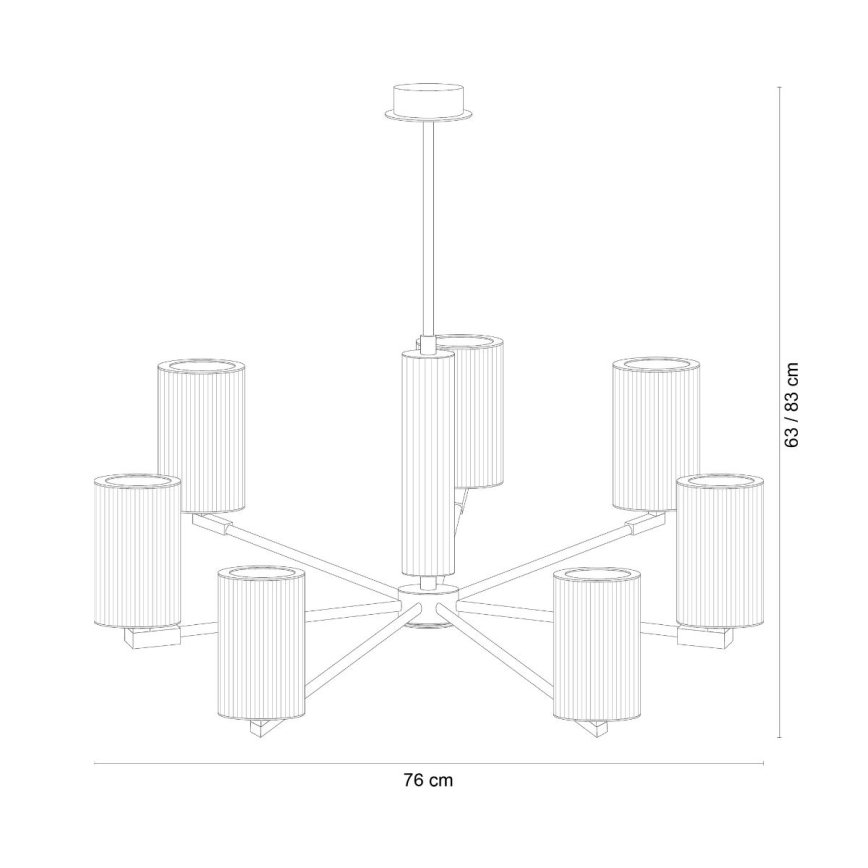 Zuma Line - Lampadario con asta 7xE14/7W/230V, dorato