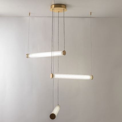 Zuma Line - Lampadario a sospensione LED dimmerabile su cavo LED/64W/230V 2700-6500K dorato + telecomando