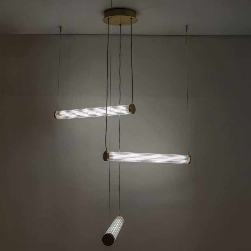 Zuma Line - Lampadario a sospensione LED dimmerabile su cavo LED/64W/230V 2700-6500K dorato + telecomando