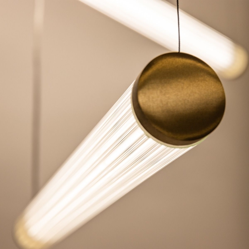 Zuma Line - Lampadario a sospensione LED dimmerabile su cavo LED/64W/230V 2700-6500K dorato + telecomando