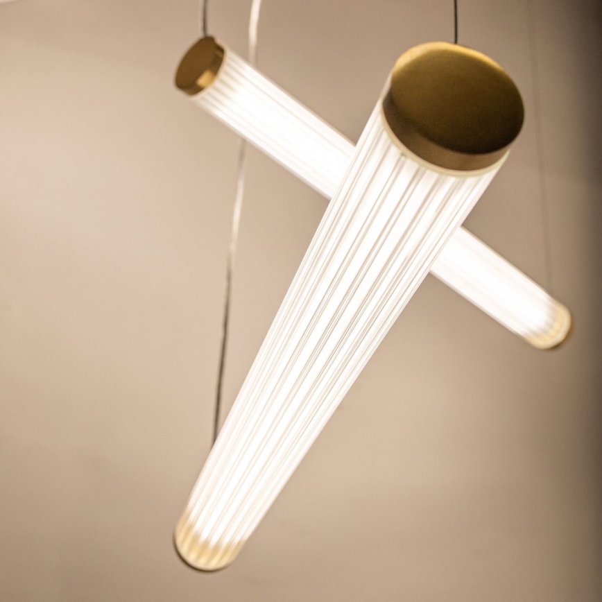 Zuma Line - Lampadario a sospensione LED dimmerabile su cavo LED/64W/230V 2700-6500K dorato + telecomando