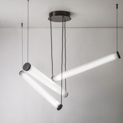 Zuma Line - Lampadario a sospensione LED dimmerabile su cavo LED/64W/230V 2700-6500K nero + telecomando