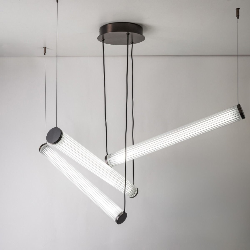 Zuma Line - Lampadario a sospensione LED dimmerabile su cavo LED/64W/230V 2700-6500K nero + telecomando