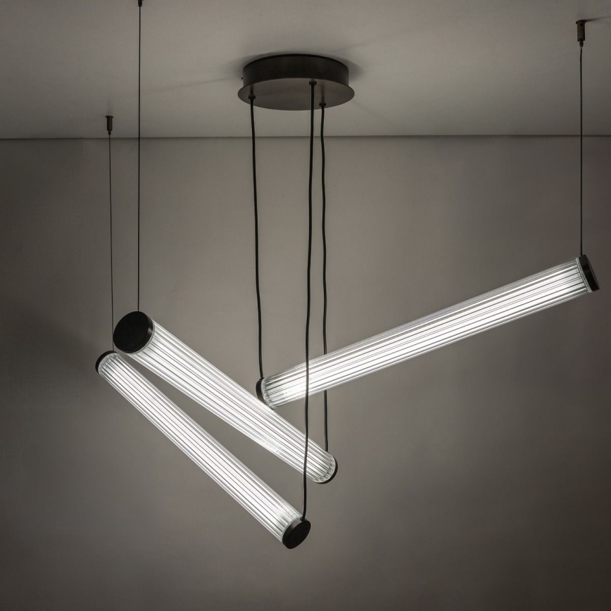 Zuma Line - Lampadario a sospensione LED dimmerabile su cavo LED/64W/230V 2700-6500K nero + telecomando