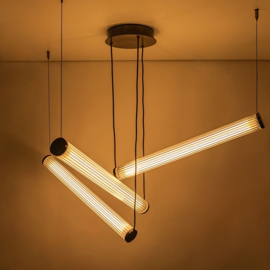 Zuma Line - Lampadario a sospensione LED dimmerabile su cavo LED/64W/230V 2700-6500K nero + telecomando