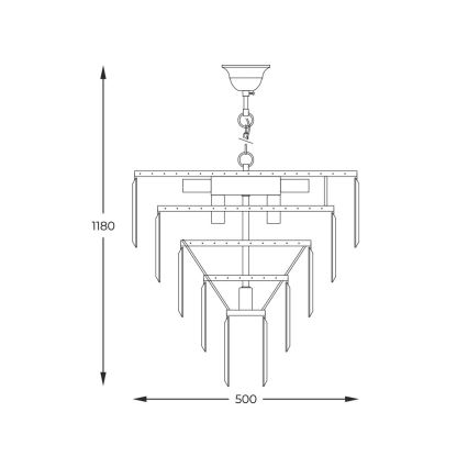 Zuma Line - Lampadario a sospensione con catena 10xE14/40W/230V oro