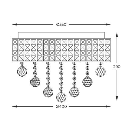 Zuma Line - Plafoniera 6xG9/25W/230V diametro 40 cm cromo lucido