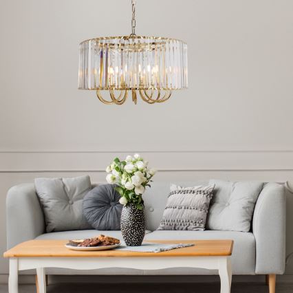 Zuma Line - Lampadario a sospensione con catena 10xE14/40W/230V oro