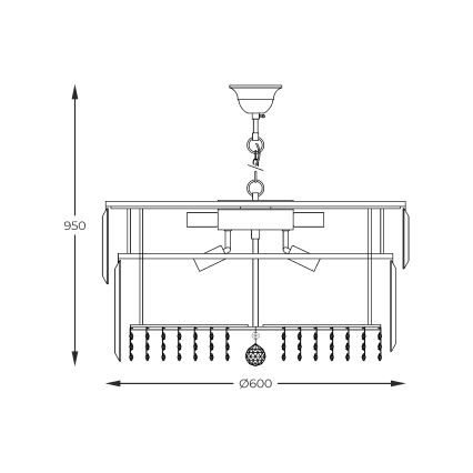 Zuma Line - Lampadario a sospensione con catena 16xE14/40W/230V diametro 60 cm oro