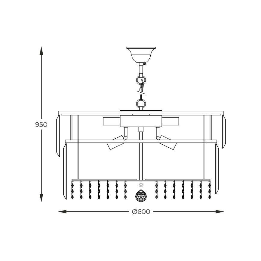 Zuma Line - Lampadario a sospensione con catena 16xE14/40W/230V diametro 60 cm oro