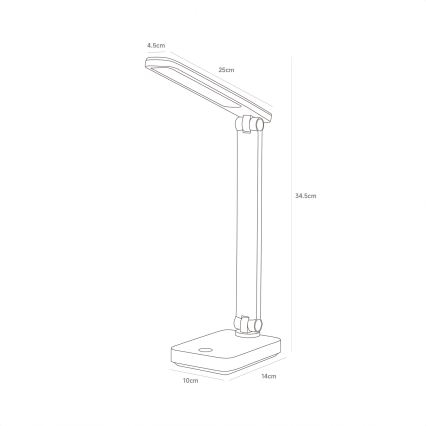 Zuma Line - LED Ricaricabile lampada da tavolo LED/8W/1200 mAh 3000/4500/6000K CRI 90 bianco