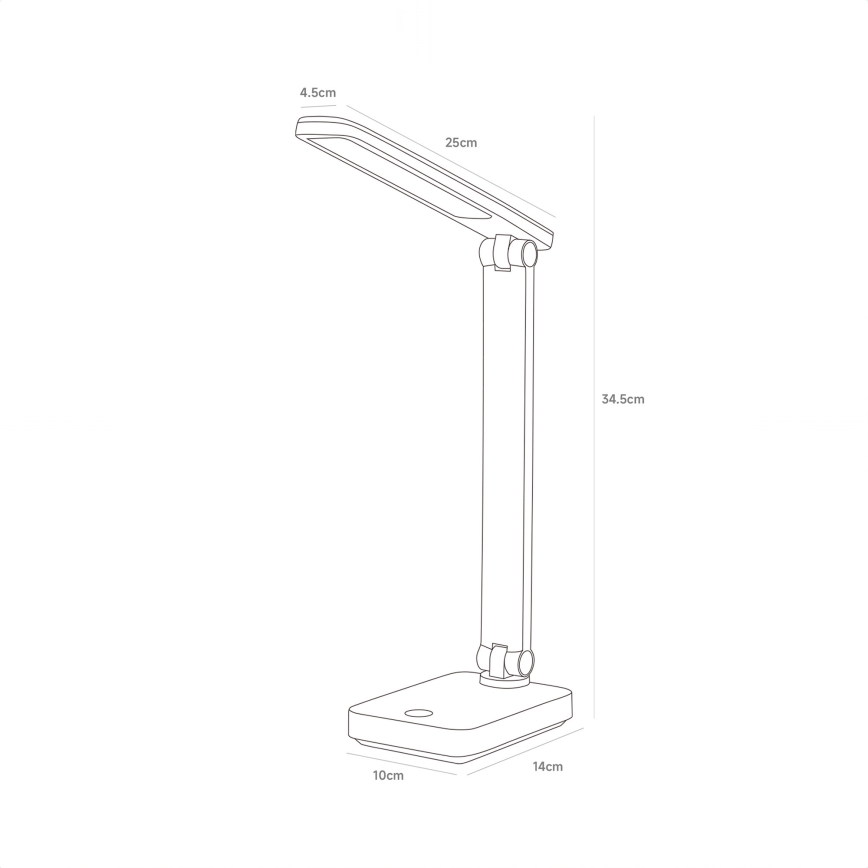 Zuma Line - LED Ricaricabile lampada da tavolo LED/8W/1200 mAh 3000/4500/6000K CRI 90 bianco
