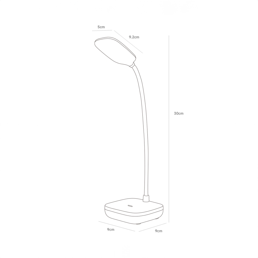 Zuma Line - LED Ricaricabile lampada da tavolo LED/7W/1200 mAh 3000/4500/6000K CRI 90 bianco