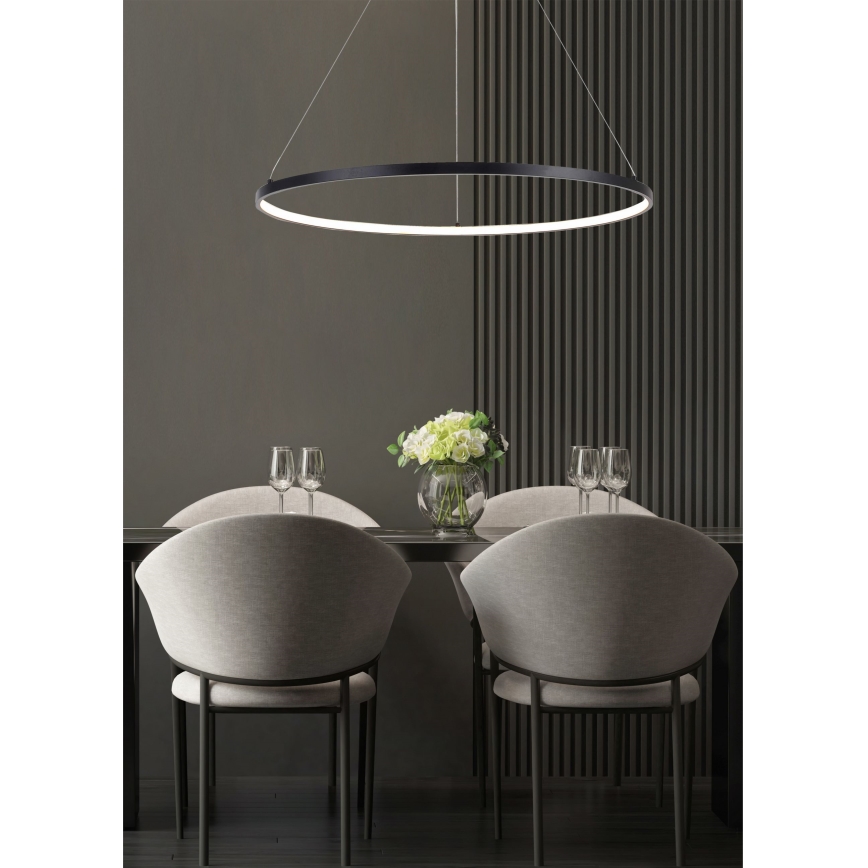 Zuma Line - Lampadario LED a sospensione con filo LED/28W/230V 3000/4000/6000K diametro 60 cm nero