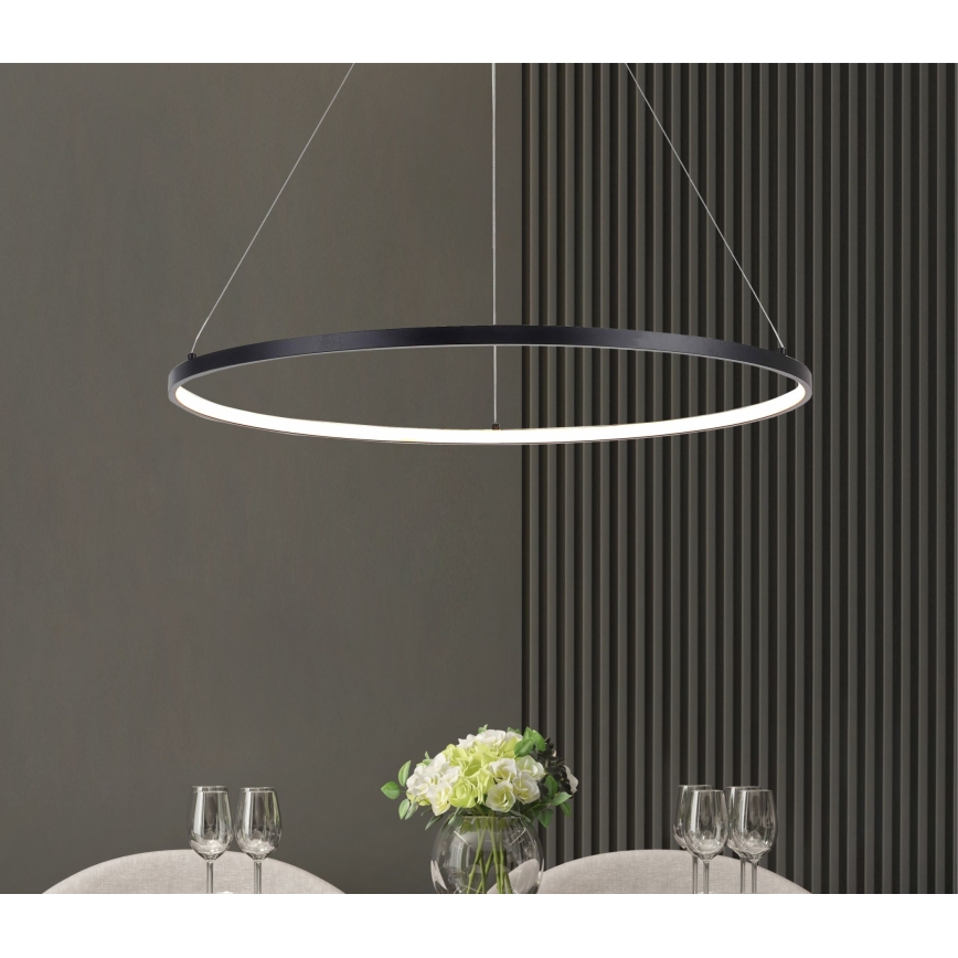 Zuma Line - Lampadario LED a sospensione con filo LED/28W/230V 3000/4000/6000K diametro 60 cm nero