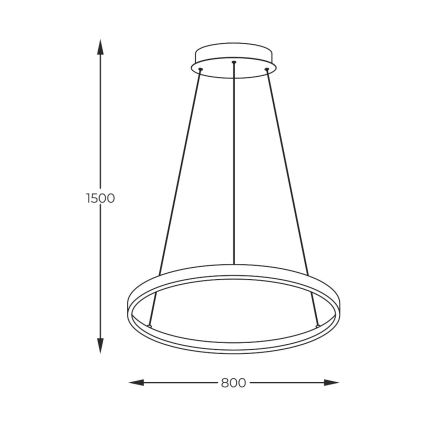 Zuma Line - Lampadario LED a sospensione con filo LED/36W/230V 3000/4000/6000K diametro 80 cm nero