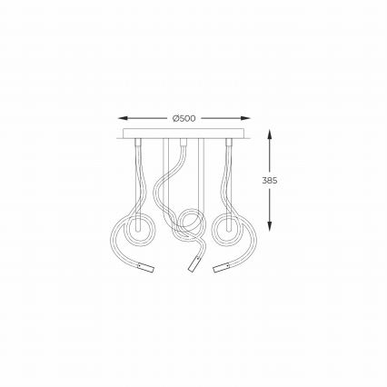 Zuma Line - Lampadario a plafone LED LED/45W/230V 3000/4000/6000K nero