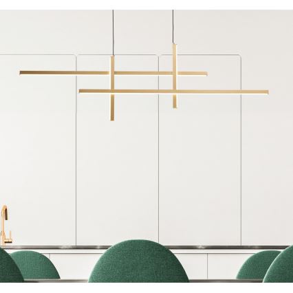 Zuma Line - Lampadario LED a sospensione con filo LED/42W/230V 3000/4000/6000K oro