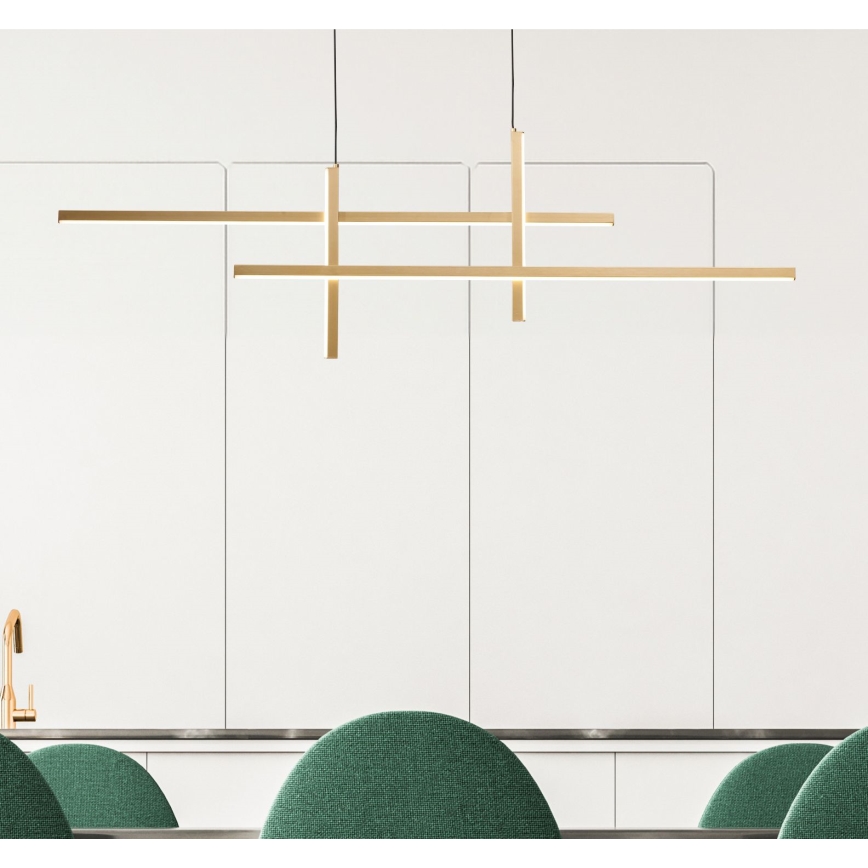 Zuma Line - Lampadario LED a sospensione con filo LED/42W/230V 3000/4000/6000K oro