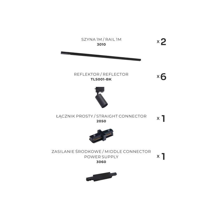 Zuma Line - Faretto per sistema a binario 6xGU10/35W/230V nero
